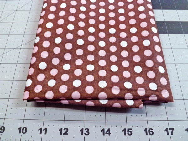Peek-a-Boo Pink Polka Dot Quilt Cotton Fabric - 34" Length