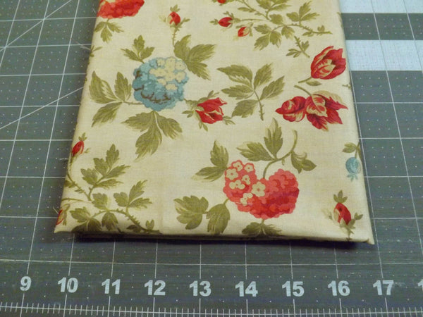 1/2 yd Double Chocolat Quilt Fabric: Moda Beige Floral Print