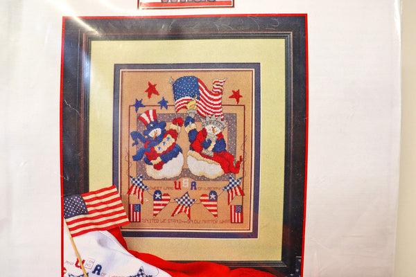 Stoney Creek Snow Matter What Cross Stitch Kit: Patriotic Snowmen