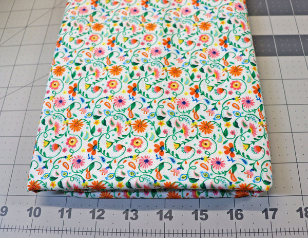 Florabelle Floral Cotton Fabric - Blank Quilting 1 1/3 yd
