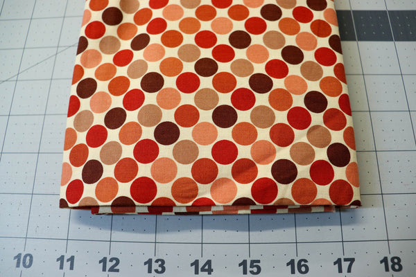 Rust Polka Dot Cotton Fabric - 1 1/3 Yard