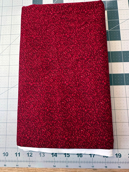 3 yd Red Roses Cotton Fabric - Quilting Material