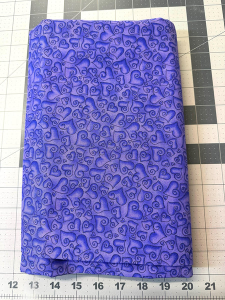 Purple Sweet Hearts Cotton Fabric - Epic Sunny Days Quilt Fabric 2 5/6 yd