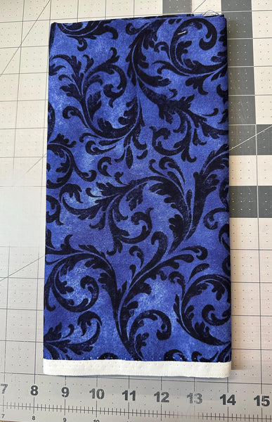 French Court Flourish Navy Cotton Fabric - Timeless Treasures 5/6 yd