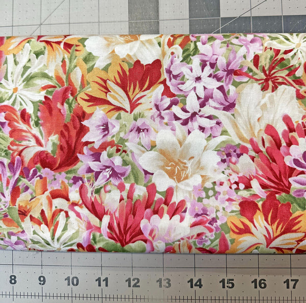 1 2/3 yd Floral Quilt Fabric: Romantic Delights, South Sea Imports