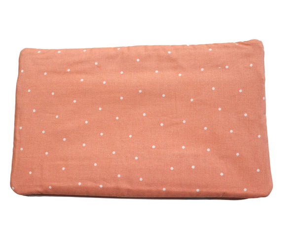 Melon Pink Zipper Bag. Floral Cosmetic Bag for Her. Zipper Purse with Front Pocket. Gift for Mom.