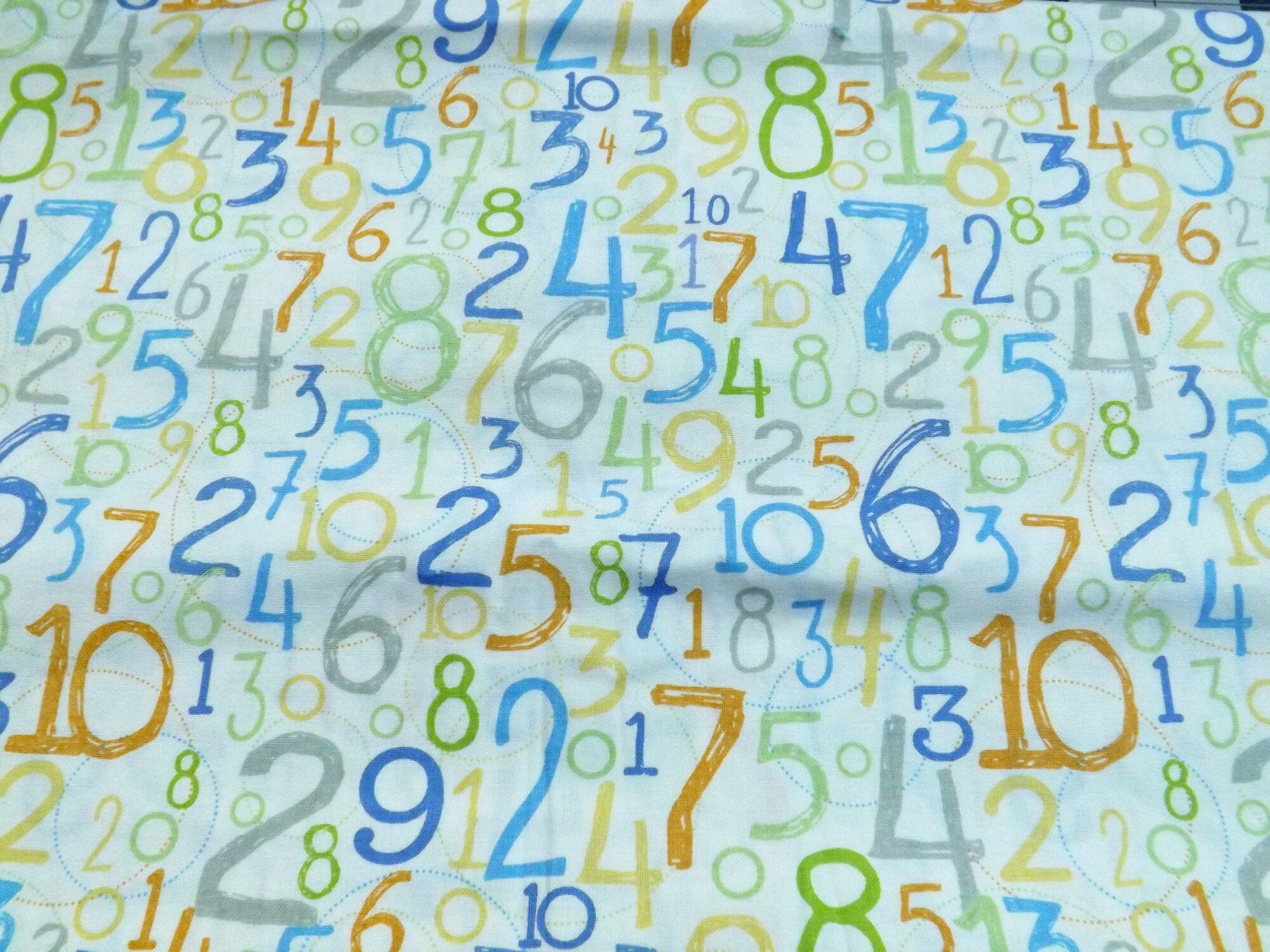 3 yd Babysaurus Numbers Fabric: Blend Quilt Fabric