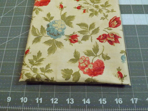 1/2 yd Double Chocolat Quilt Fabric: Moda Beige Floral Print