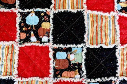 Fall Gnomes and Pumpkins Lap Rag Quilt