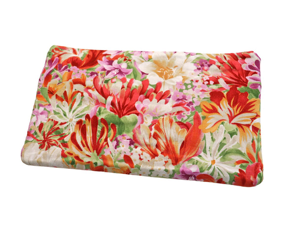 Double Zipper Pouch Garden Flowers. Small or Large Bag. Zipper Pouch for Her. Zipper Purse with Front Pocket. Gift for Mom.