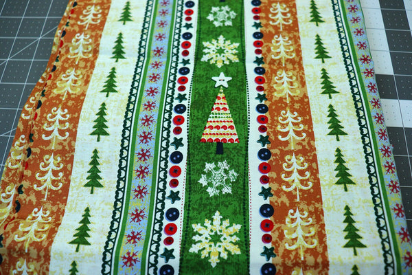 Christmas Stripe Cotton Fabric: 2 1/2 Yard Quilt Material