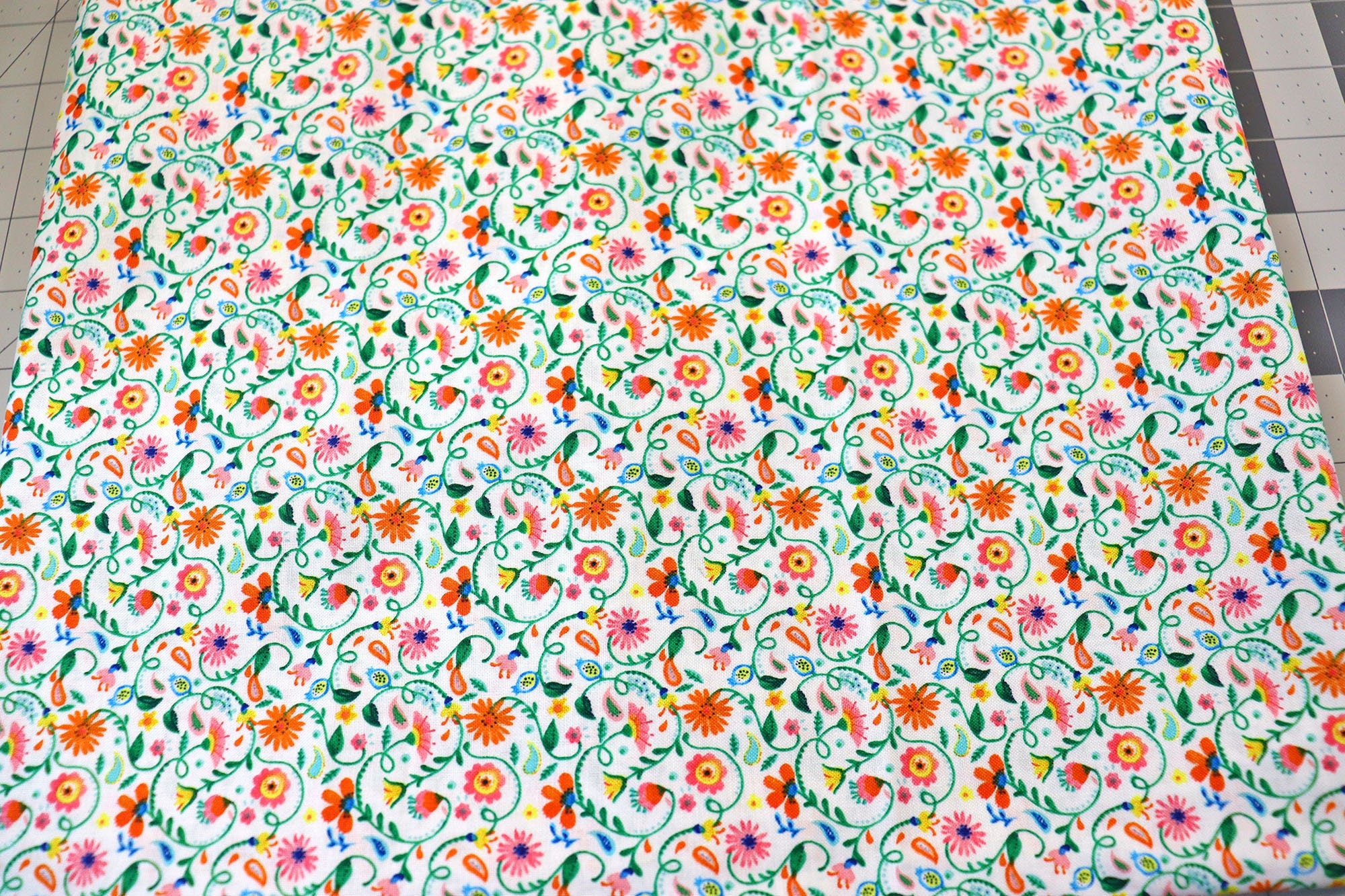 Florabelle Floral Cotton Fabric - Blank Quilting 1 1/3 yd