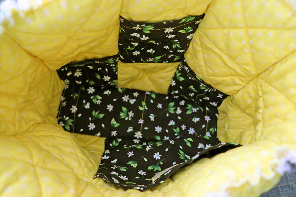 Lemon Rag Tote. Rag Quilt Tote. Lemon Tote Bag. Gift for Mom. Vacation Tote Bag. Gift for Her. Tote Bag with Pockets.