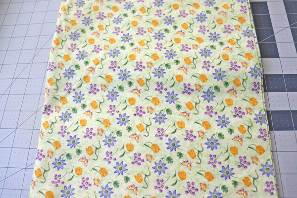 Debbie Mumm Green Floral & Butterfly Fabric - 1 1/2 Yard