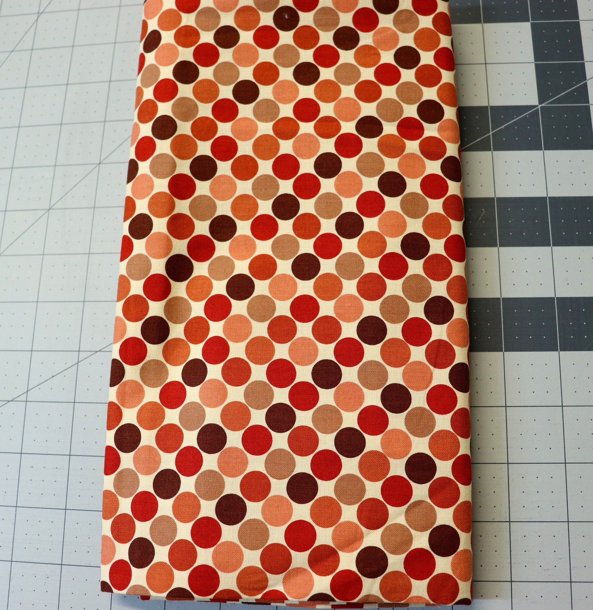 Rust Polka Dot Cotton Fabric - 1 1/3 Yard
