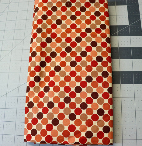 Rust Polka Dot Cotton Fabric - 1 1/3 Yard