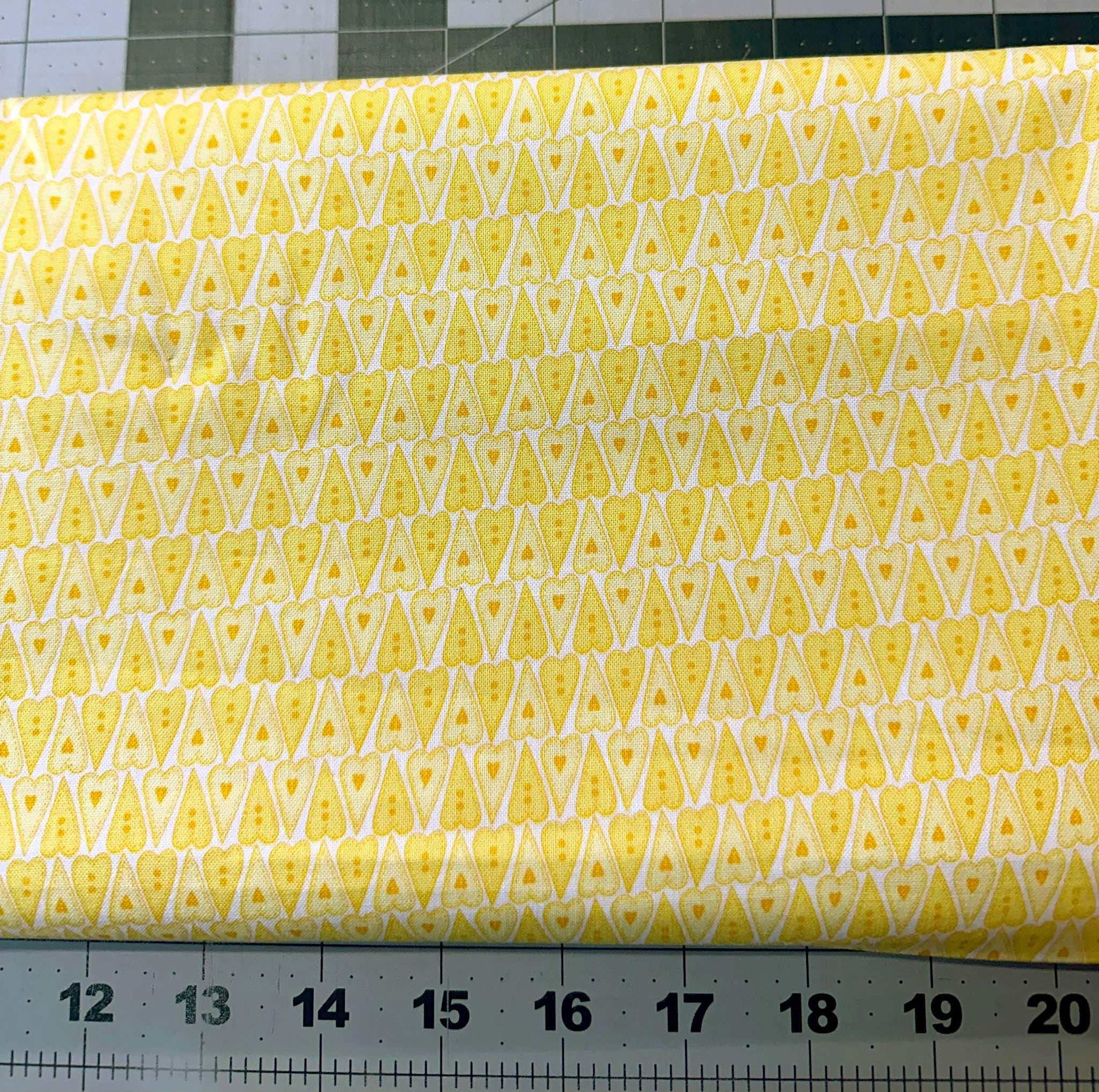 1 1/2 yd Basically Hugs Yellow Button Quilt Fabric - Red Rooster Designs