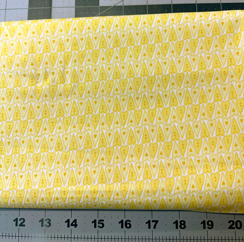 1 1/2 yd Basically Hugs Yellow Button Quilt Fabric - Red Rooster Designs
