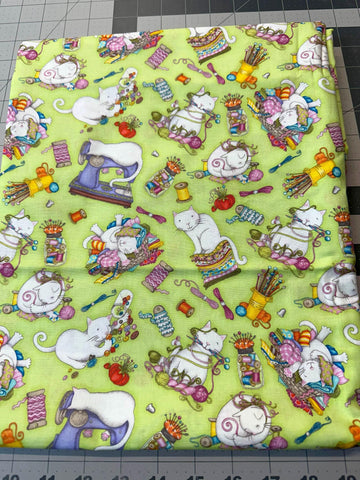 1 2/3 yd Love To Craft Cat Quilt Fabric by Henry Glass