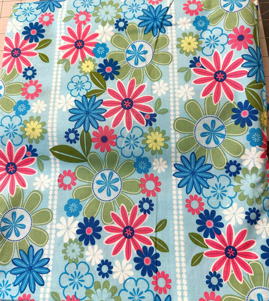 2 2/3 yd. M'Liss Spring Floral II Blue Floral Cotton Fabric. Fabric Destash. Fabric Clearance. Quilt Fabric. Fabric Yardage.