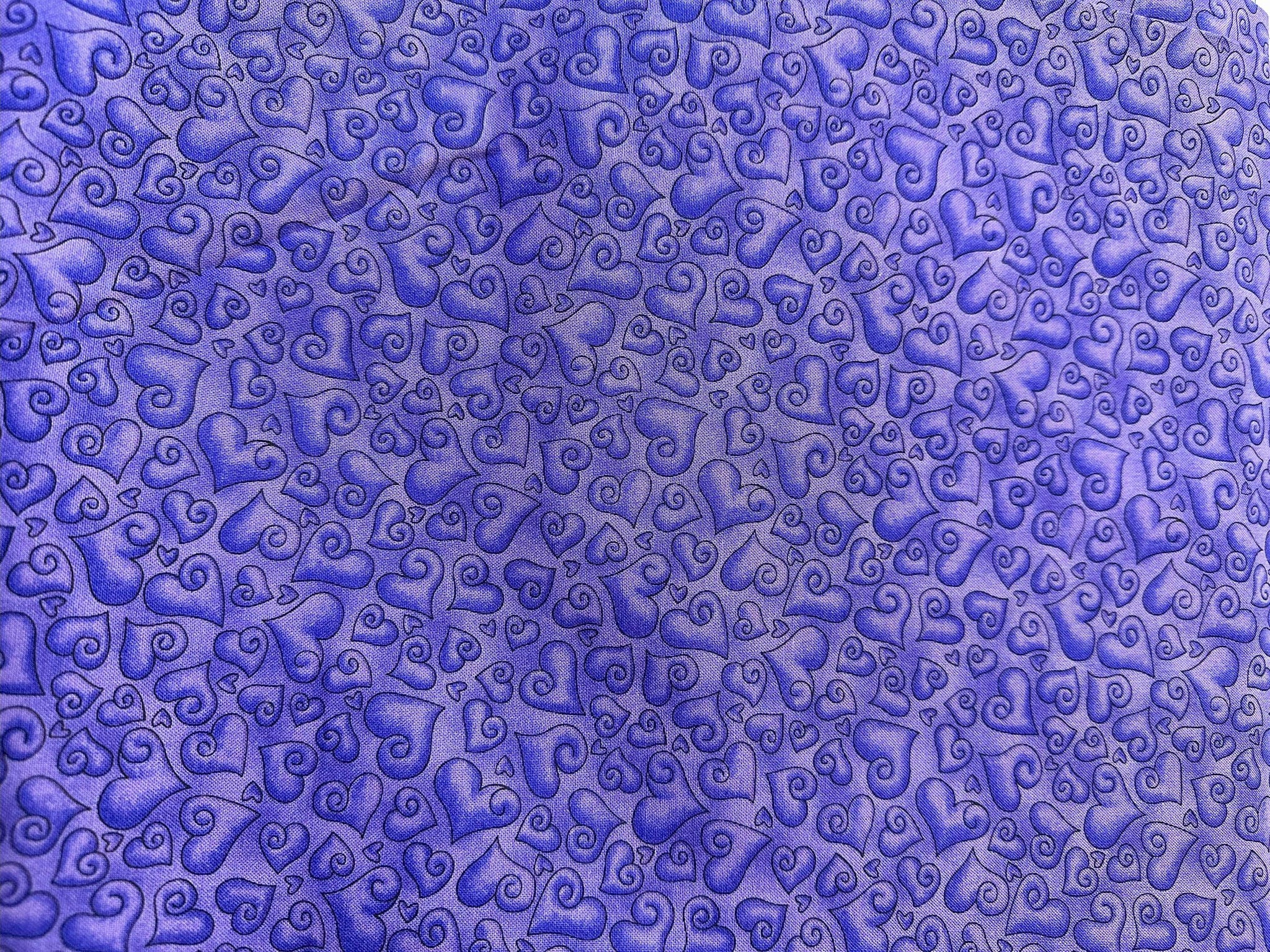 Purple Sweet Hearts Cotton Fabric - Epic Sunny Days Quilt Fabric 2 5/6 yd