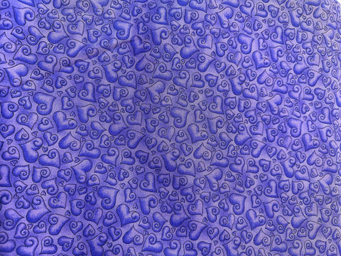 Purple Sweet Hearts Cotton Fabric - Epic Sunny Days Quilt Fabric 2 5/6 yd