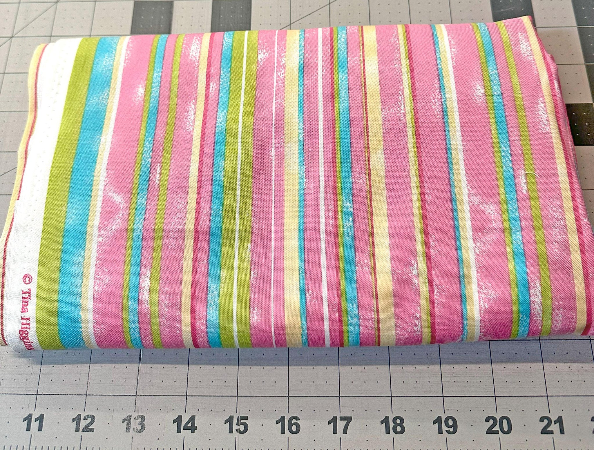 Paisley Daisley Stripe Quilt Fabric: Pink Striped Cotton 2 1/3 yd