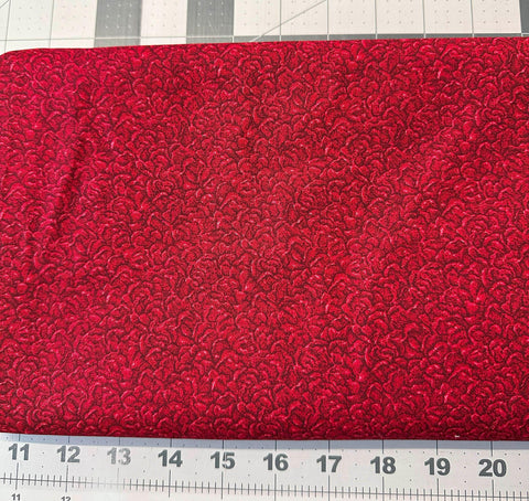 3 yd Red Roses Cotton Fabric - Quilting Material