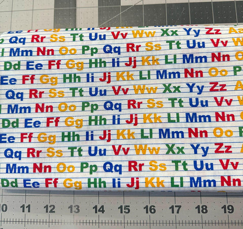 School Letters Fabric: Teacher Quilt Material 1 3/4 yd