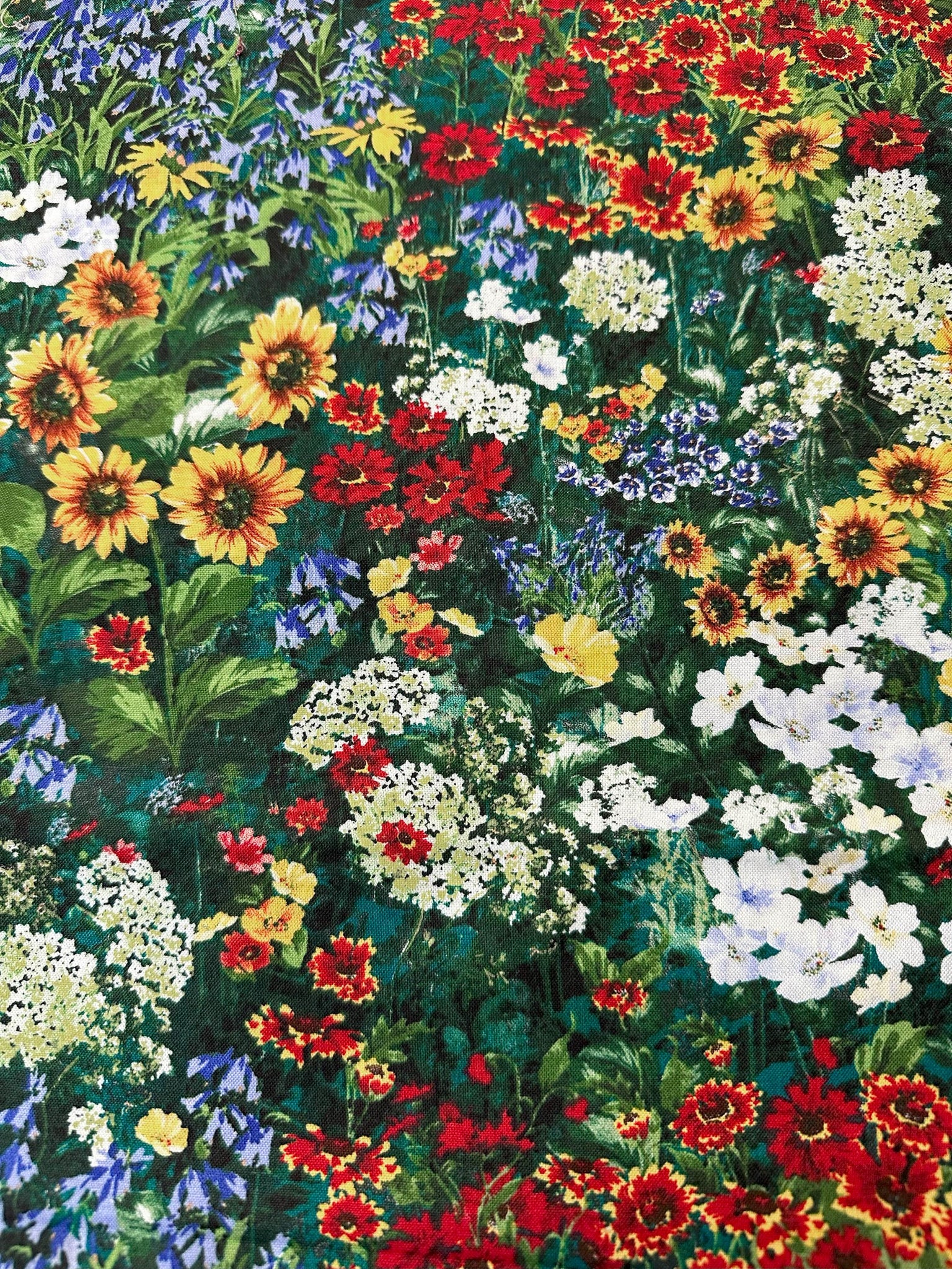 M'Liss My Bouquet Floral Quilt Fabric - Green 2/3 yd