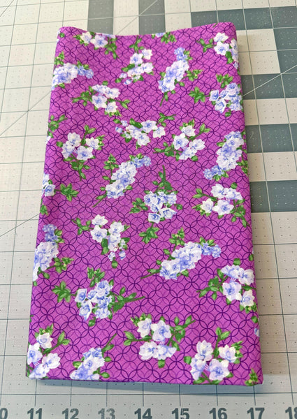 Purple Floral Quilt Fabric - Beverly Park Hillcrest - 1 Yard
