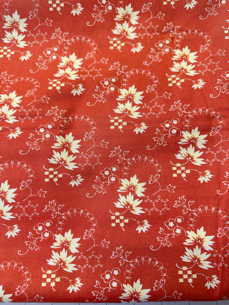 1 2/3 yd Tapestry Rococo Coral Floral Quilt Fabric - Moda