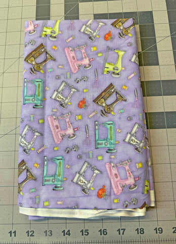 Love To Craft Purple Sewing Machine Fabric - Henry Glass - 1 1/2 yd