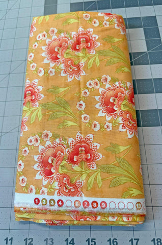Tapestry Marakesh Tangerine Quilt Fabric - Moda Floral, 2 1/4 yd