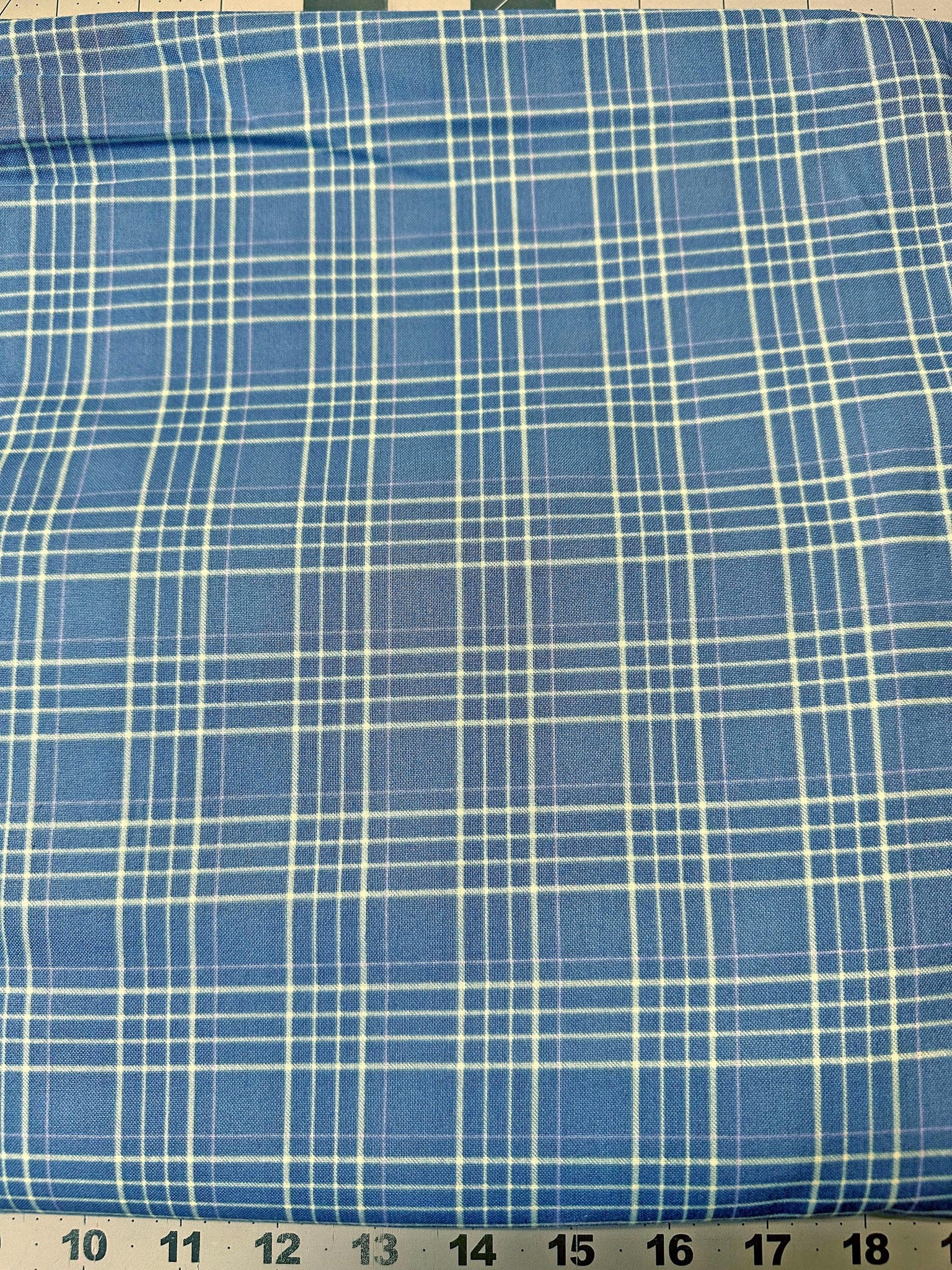 Graphic Blue Plaid Cotton Quilt Fabric - Wilmington Essentials 3 1/3 yd