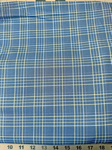 Graphic Blue Plaid Cotton Quilt Fabric - Wilmington Essentials 3 1/3 yd