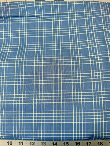 Graphic Blue Plaid Cotton Quilt Fabric - Wilmington Essentials 3 1/3 yd
