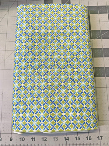 3 yd Tend the Earth Quilt Fabric: Moss Green & Blue by Deb Strain Moda