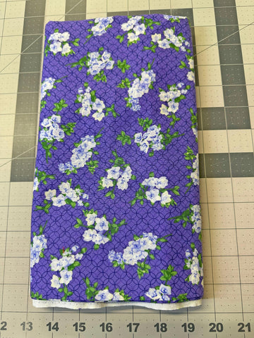 Purple Floral Quilt Fabric - Beverly Park Hillcrest - 1 1/2 Yard