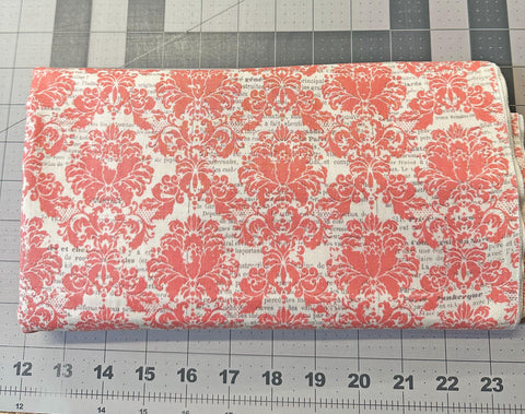 2 yd Riley Blake Pink Floral Cotton Fabric - Lost & Found Collection