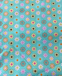 Retro Blue Floral Quilt Fabric: Happi by Dena - 3 1/4 yd