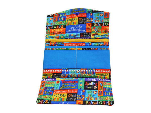 Teacher Wallet with Fun School Phrases. Gift for Teacher.
