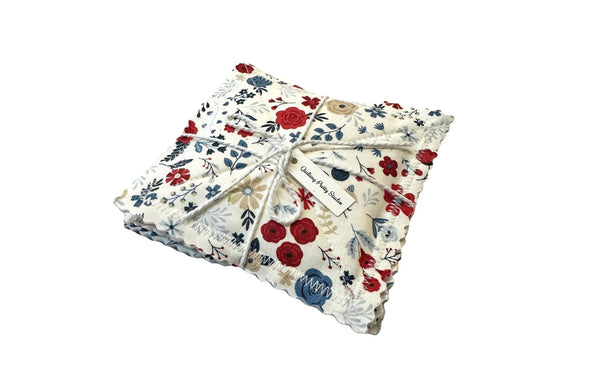 Patriotic Flowers on White Coaster Set