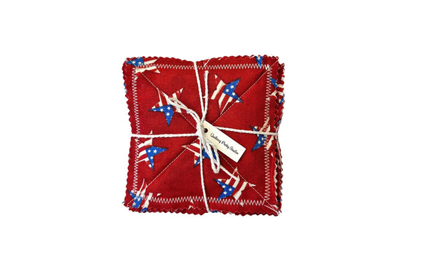 Red Patriotic Stars Coaster Set