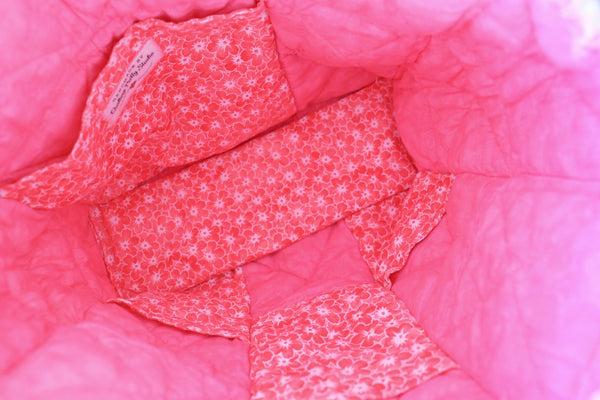 Pink Daisy Rag Quilt Tote