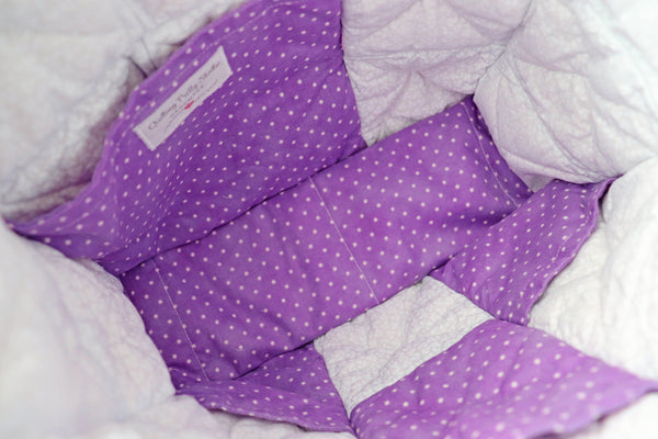 Purple Floral Rag Quilt Tote