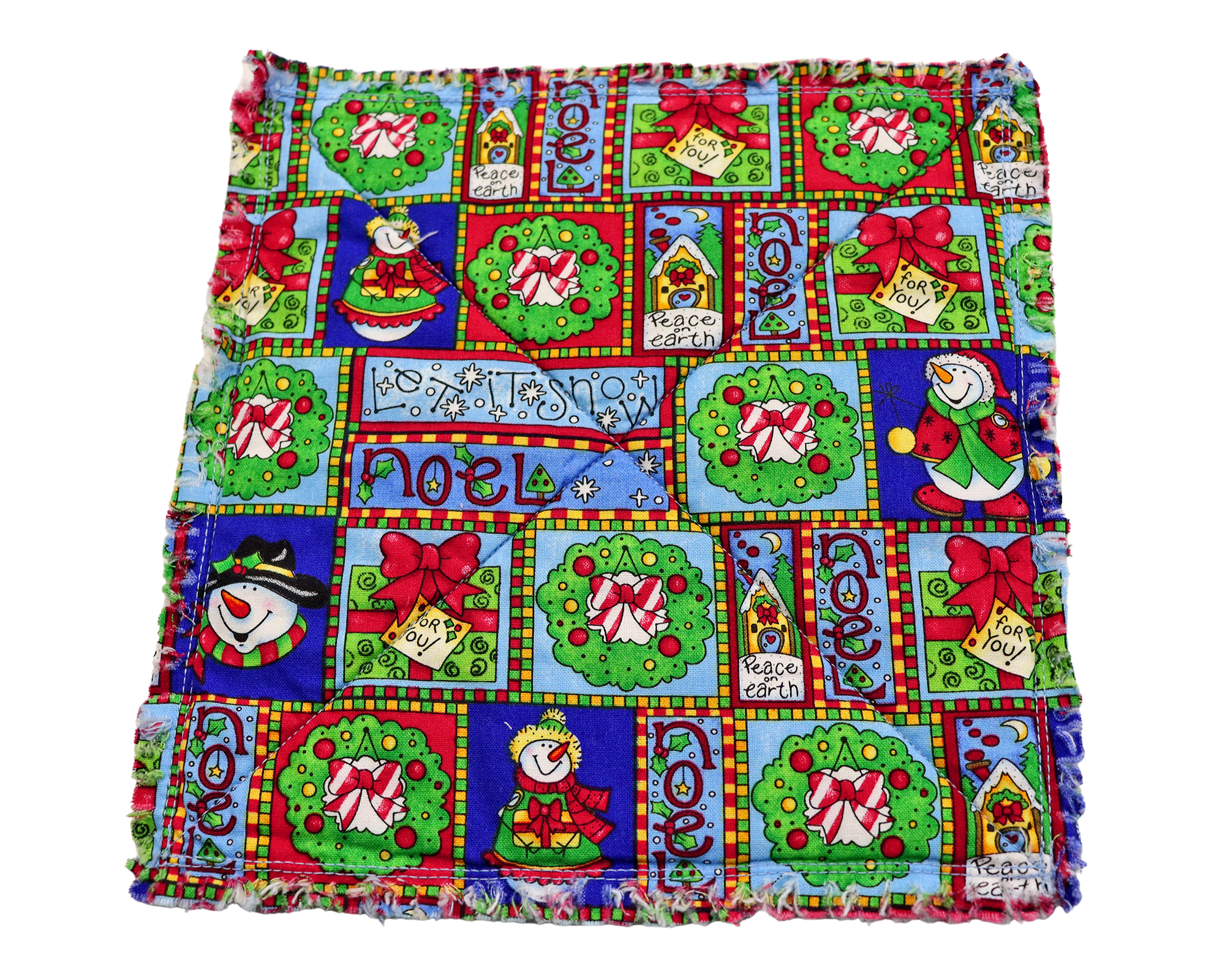 Snowman Christmas Patchwork Candle Mat
