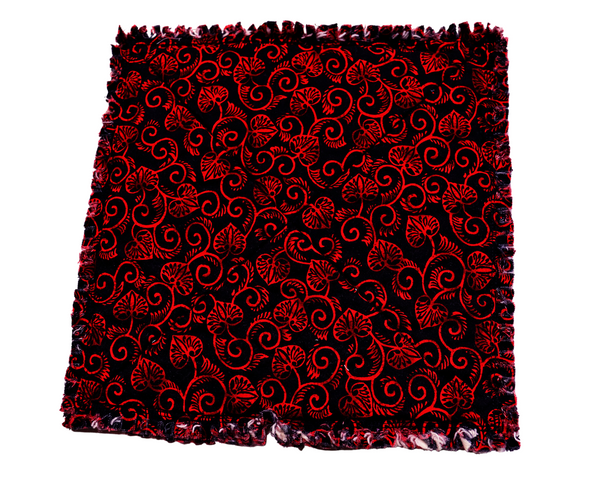 Red Hearts on Black Candle Mat